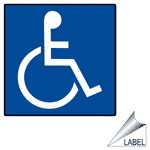 Blue Handicapped Wheelchair Sticker