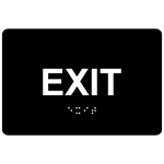 Black Acyrlic Exit Sign with ADA Braille