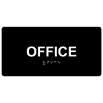 Black Office Sign with Braille