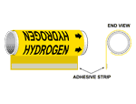 Black and Yellow Pipe Marker with Arrow for Hydrogen