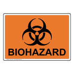 Orange and Black Biohazard Symbol Sign