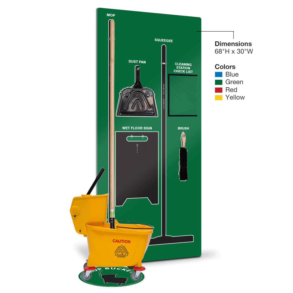 Green Clean and Squeegee Tools 5S Shadow Board