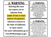 California Proposition 65 Warning Signs