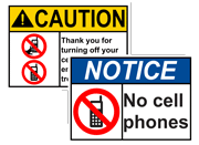 ANSI Cell Phone / Texting Signs