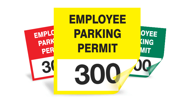 Employee parking window clings