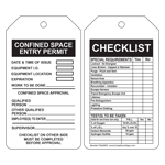 Confined Space Entry Permit and Checklist Tag