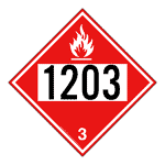 DOT Flammable Liquid Hazard 3 1203 Sign