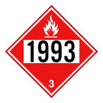 DOT Flammable Liquid Hazard 3 1993 Sign