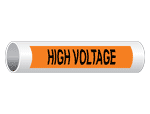 Black on Orange High Voltage Conduit Label