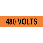 Black on Orange 480 Volts Conduit Label