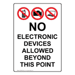 White No Electronic Devices Office Sign