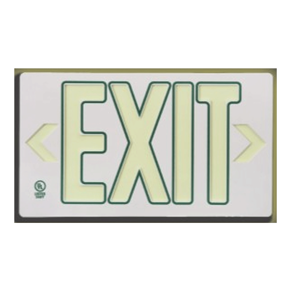 Green Outline Ultra-Glow Exit Sign