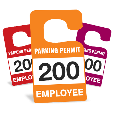 Employee parking hang
    tags