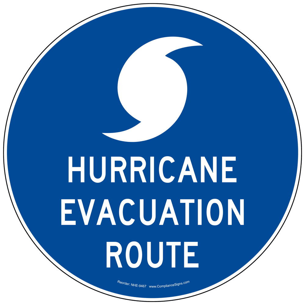 Hurricane Evacuation Route Sign