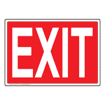 Red and White Exit Sign