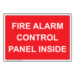 Red Fire Alarm Control Panel Inside Sign