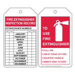 Fire Extinguisher Inspection Tag with Instructions