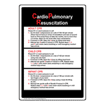 CPR Instructions Sign with Directions For Adult, Child and Infant