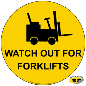 Forklift safety label