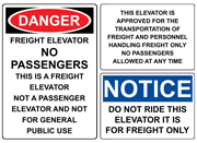 Freight Elevator Signs