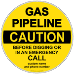 Caution Gas Pipeline Call Before Digging Sign