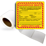 Yellow Hazardous Waste ID Stickers