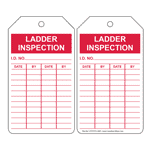 Red and White Ladder Inspection Record Tag