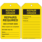 Yellow Repairs Needed Machine Repair Tag