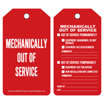 Red Mechanically Out Of Service Machine Safety Tag