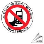 Cell Phone Prohibited While Driving Symbol Sticker