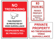 No Trespassing and Security Signs