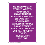 No Trespassing Sign for Purple Boundaries