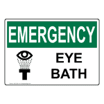 OSHA Emergency Eye Bath Sign with Symbol