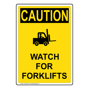 OSHA forklift safety sign