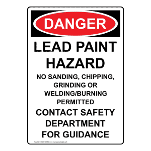 DANGER Lead Paint Hazard Sign