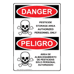 Bilingual OSHA Danger Pesticide Storage Area Sign