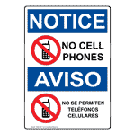 Bilingual No Cell Phones Sign