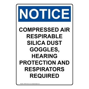 OSHA silica safety sign