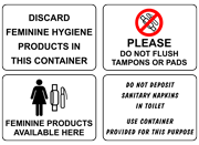Restroom - Feminine Hygiene Signs