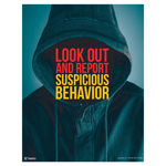 Look Out And Report Suspicious Behavior Poster