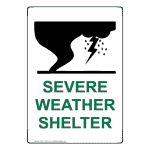 Severe Weather Shelter Evacuation Sign With Tornado
