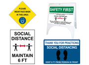 Social Distancing Signs, Banners, Labels