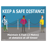 Keep A Safe Distance Standing In Line Poster