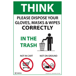 Dispose Gloves, Masks & Wipes Correctly Poster