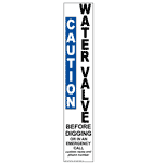 White and Blue Caution Water Valve Label