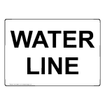 Horizontal White Water Line Sign