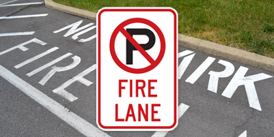 Fire Lane No Parking Sign