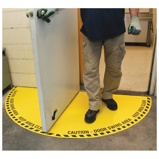 Caution FULL Door Swing Area Floor Sign