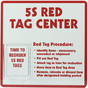 5S Red Tag Center Sign with Tags Holder 40S4073