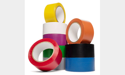 Rolls of colored floor marking tape